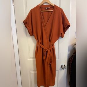 ASOS Curve - Burnt orange wrap dress